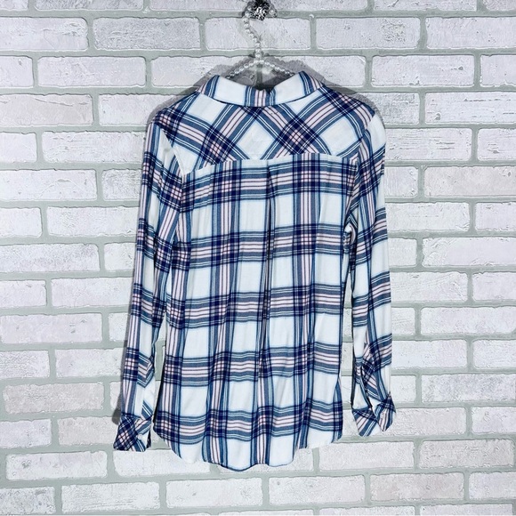 Rails Hunter Pink and Blue  Plaid Button Down Long Sleeve Shirt Size XS - Picture 3 of 8